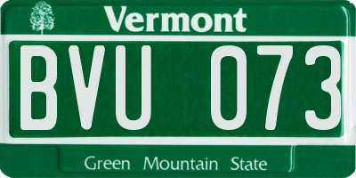 VT license plate BVU073