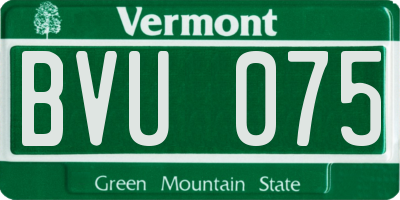 VT license plate BVU075