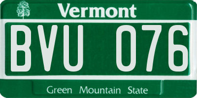 VT license plate BVU076