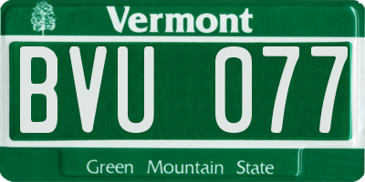 VT license plate BVU077