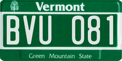 VT license plate BVU081