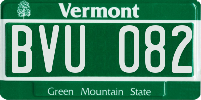 VT license plate BVU082