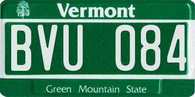 VT license plate BVU084