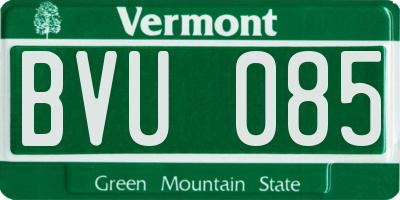 VT license plate BVU085