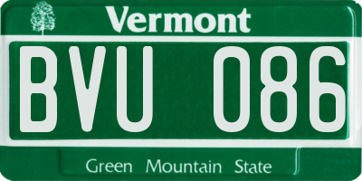 VT license plate BVU086