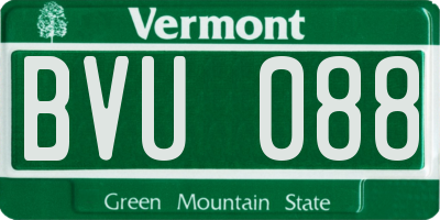 VT license plate BVU088