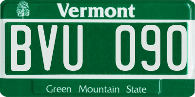 VT license plate BVU090
