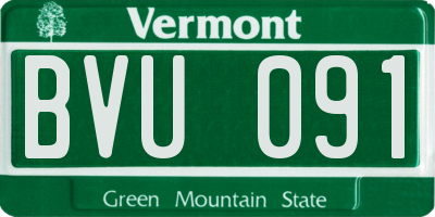 VT license plate BVU091