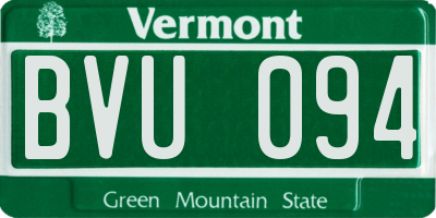 VT license plate BVU094