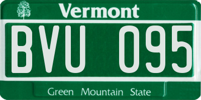 VT license plate BVU095