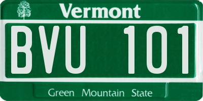 VT license plate BVU101
