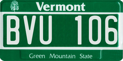 VT license plate BVU106