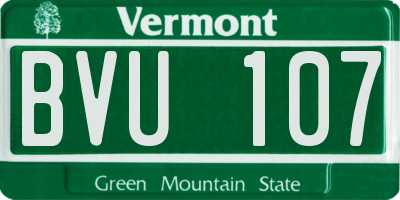 VT license plate BVU107
