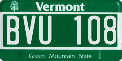 VT license plate BVU108
