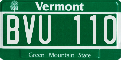 VT license plate BVU110