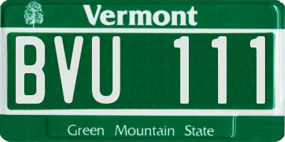 VT license plate BVU111