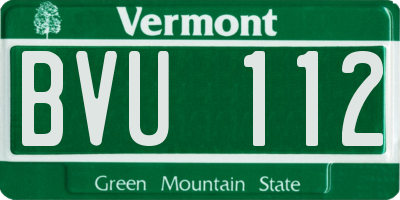 VT license plate BVU112