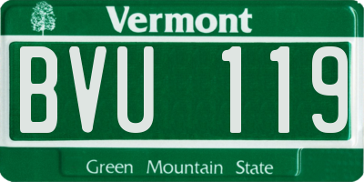 VT license plate BVU119