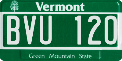VT license plate BVU120