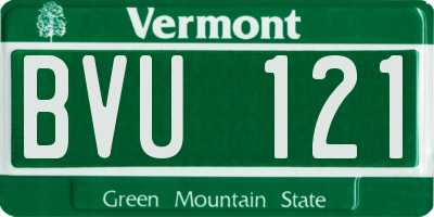 VT license plate BVU121
