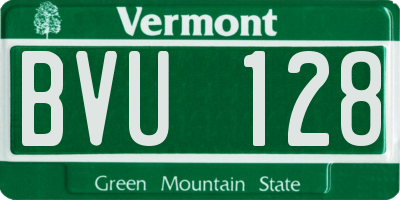 VT license plate BVU128