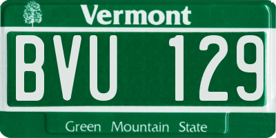 VT license plate BVU129