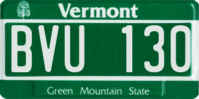 VT license plate BVU130