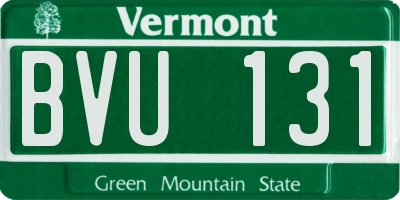VT license plate BVU131