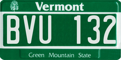 VT license plate BVU132