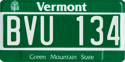 VT license plate BVU134