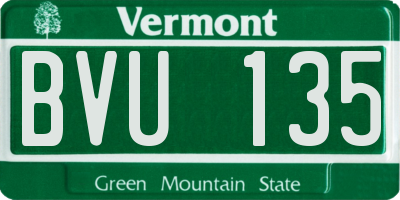 VT license plate BVU135