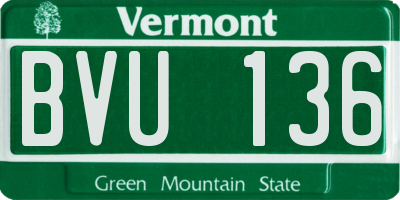 VT license plate BVU136