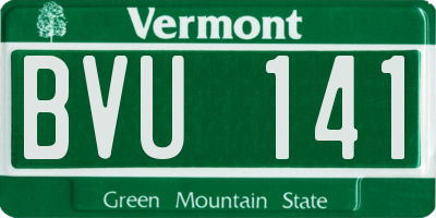 VT license plate BVU141