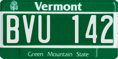 VT license plate BVU142