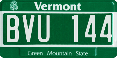VT license plate BVU144