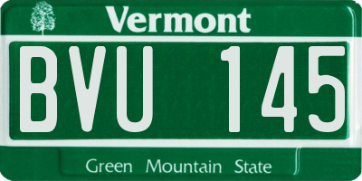 VT license plate BVU145