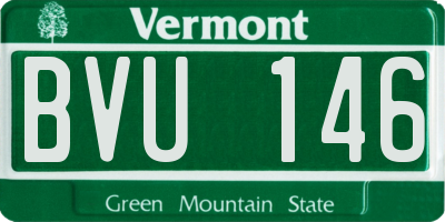 VT license plate BVU146