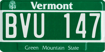 VT license plate BVU147
