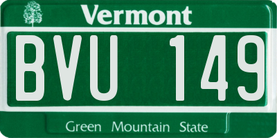 VT license plate BVU149