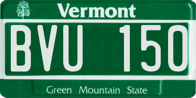 VT license plate BVU150
