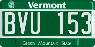 VT license plate BVU153