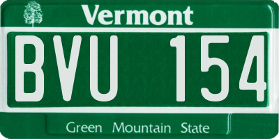 VT license plate BVU154