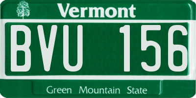 VT license plate BVU156