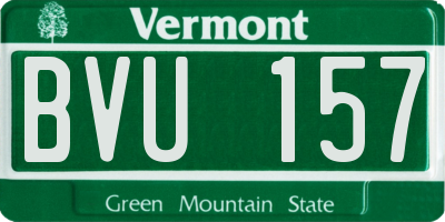 VT license plate BVU157