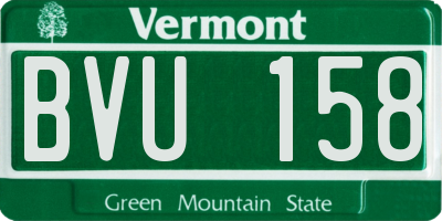 VT license plate BVU158