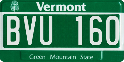 VT license plate BVU160