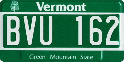 VT license plate BVU162