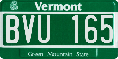 VT license plate BVU165