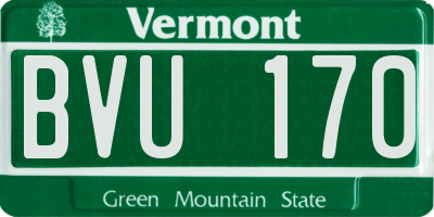 VT license plate BVU170