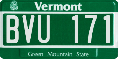 VT license plate BVU171